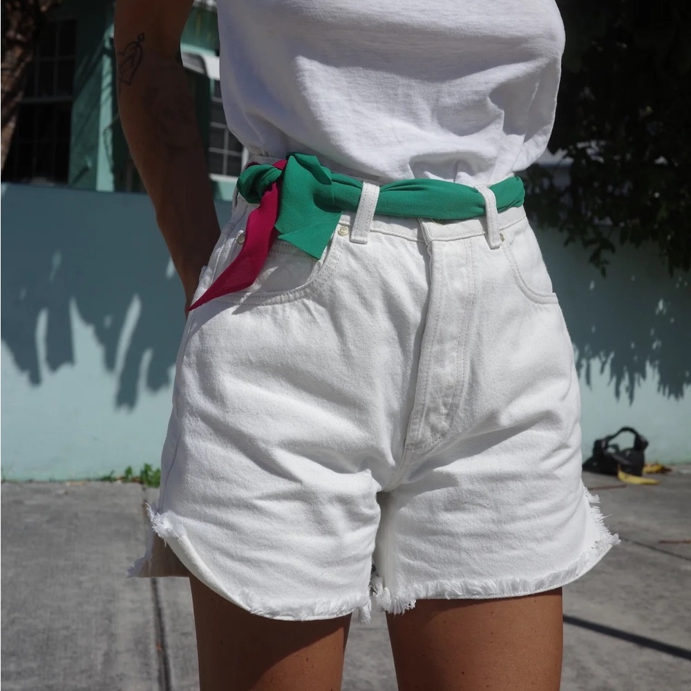 heavy manners vanilla sky denim white shorts bnwt